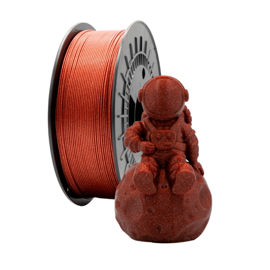Filamento 3D PLA GLITTER - Diametro 1.75mm - Bobina 1kg - Color Rojo 1