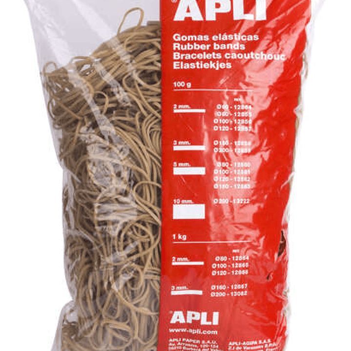 Apli Gomas Elasticas Ø 80 x 2mm - 1kg de Contenido - Gran Elasticidad y Excelente Resistencia - 70% de Caucho Natural 1