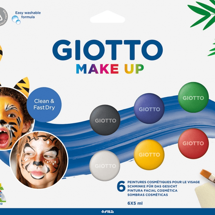Giotto Make Up Classic Pack con 6 Maquillajes Faciales - Se Lava con Agua - Dermatologicamente Testado - Colores Clasicos Surtidos 1