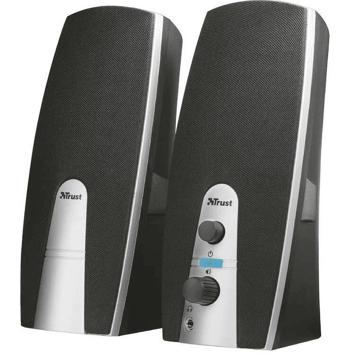 Trust MiLa Altavoces USB 2.0 10W - Entrada y Salida Jack 3.5mm - Cable de 1.20m - Color Negro/Plata 1