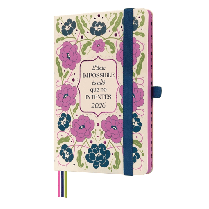 Finocam Minimal Design Agenda en Catalan - Anual 2026 - Tapa Dura - Cierre con Goma Elastica - Formato M4 - 124x15x174mm - Semana Vista Horizontal - T 1