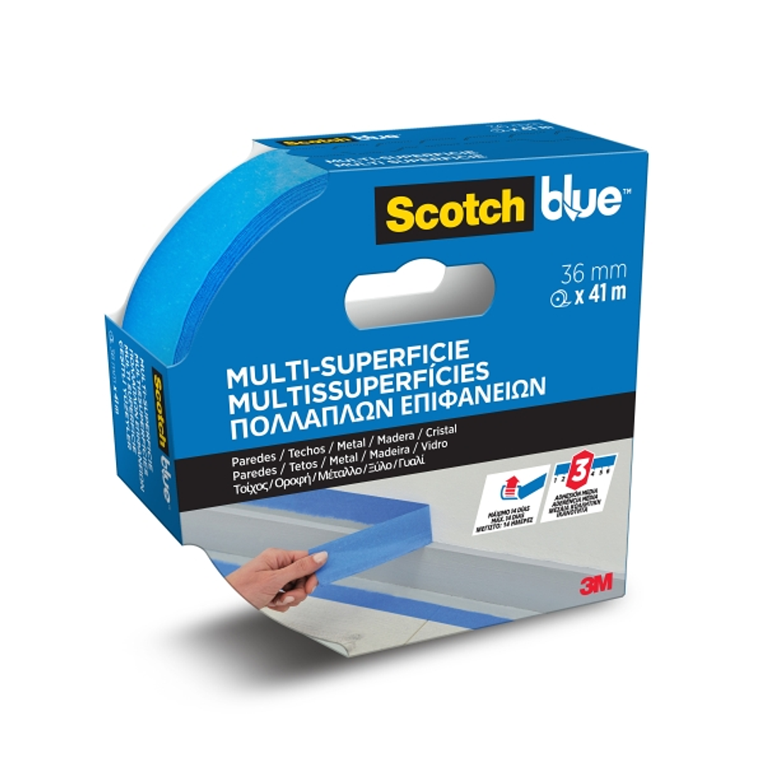 Scotchblue Cinta de Enmascarar - 36mm x 41m - 100% PEFC - Multisuperficie - Color Azul 1