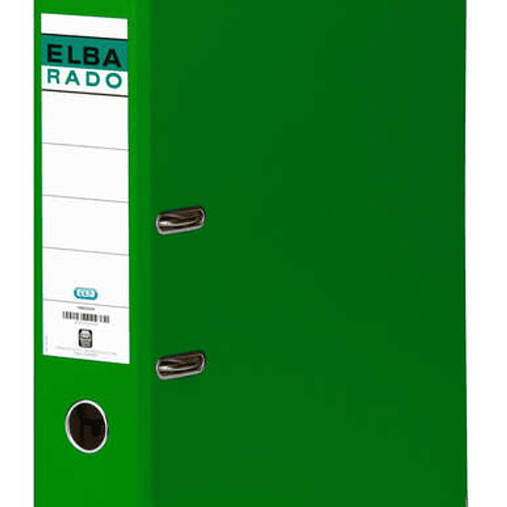 Elba Chic Archivador Tamaño A4 - Lomo de 80mm - Con Palanca y Rado - Forrado Exterior PVC - Color Verde 1
