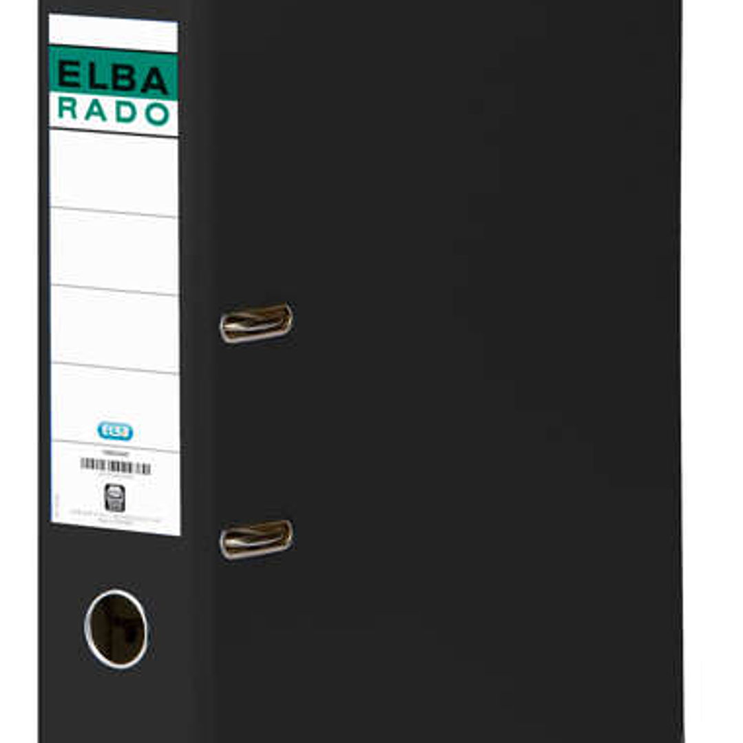 Elba Chic Archivador Tamaño A4 - Lomo de 80mm - Con Palanca y Rado - Forrado Exterior PVC - Color Negro 1