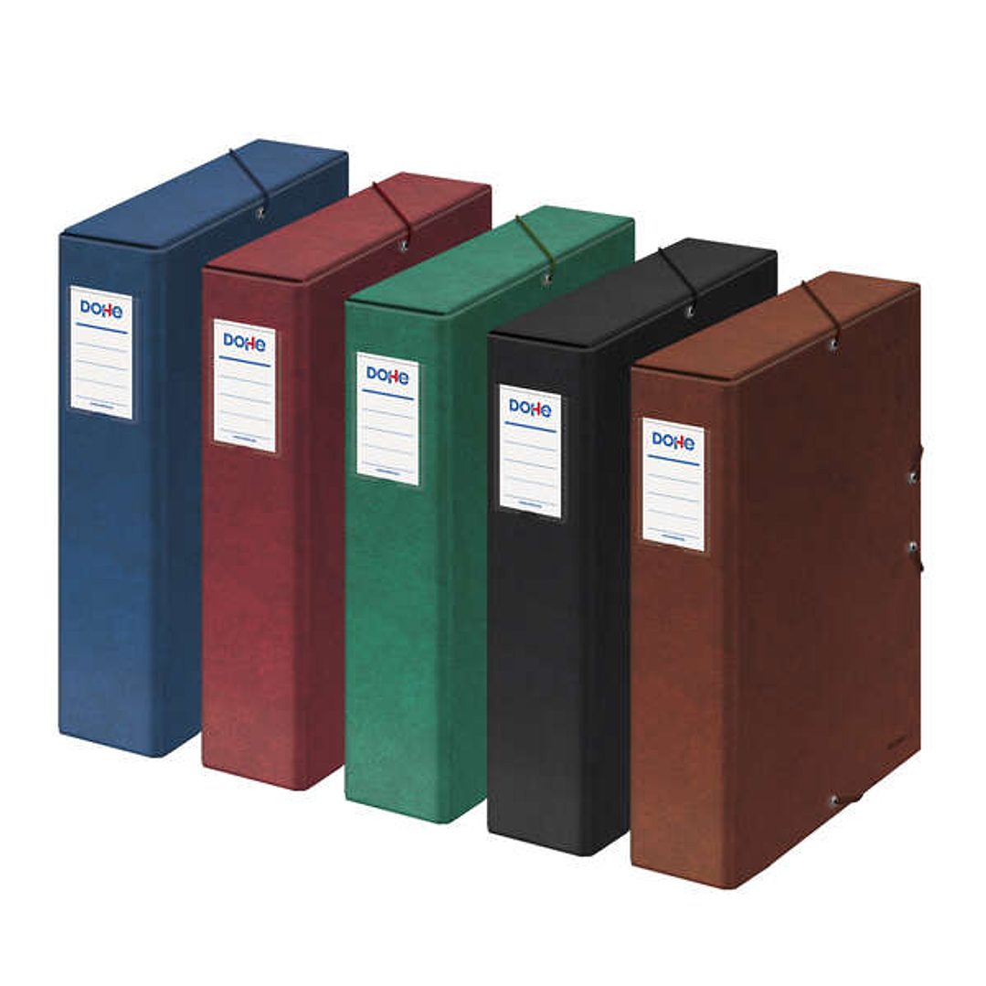 Dohe Caja de Carton Forrado con Papel Impreso y Plastificado - Lomo 7cm - Sistema de Cierre con Gomas Elasticas 1