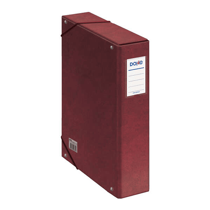 Dohe Caja para Proyectos Lomo 7cm - Carton Forrado con Papel Impreso y Plastificado - Cierre con Gomas - Color Rojo 1