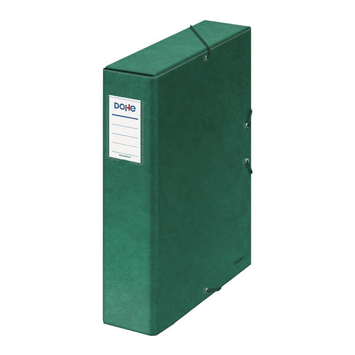 Dohe Caja para Proyectos Lomo 7cm - Carton Forrado con Papel Impreso y Plastificado - Cierre con Gomas - Color Verde 1