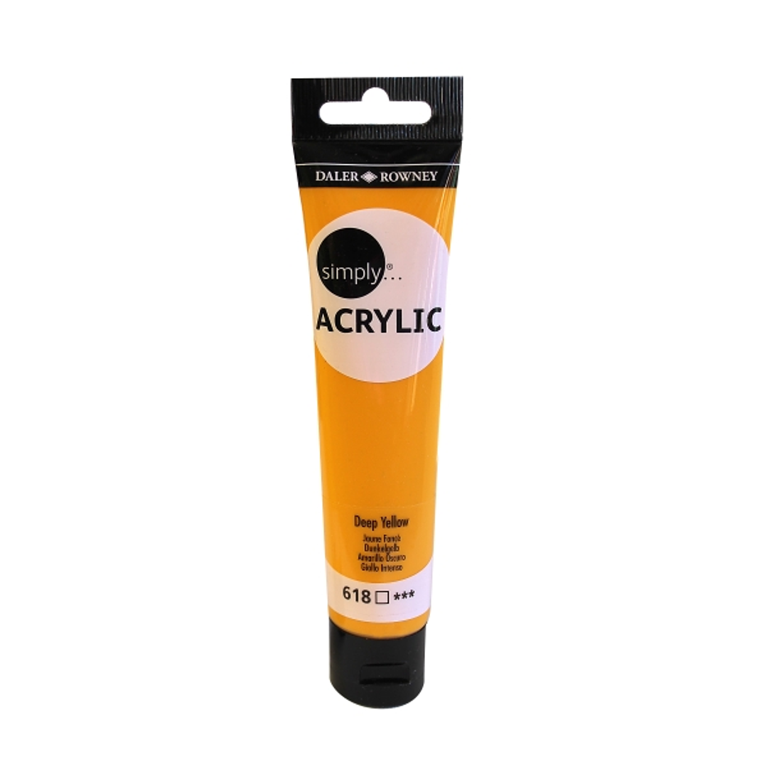 Daler Rowney Simply Pintura Acrilica - Tubo de Plastico - 75ml - Color Amarillo Profundo 1