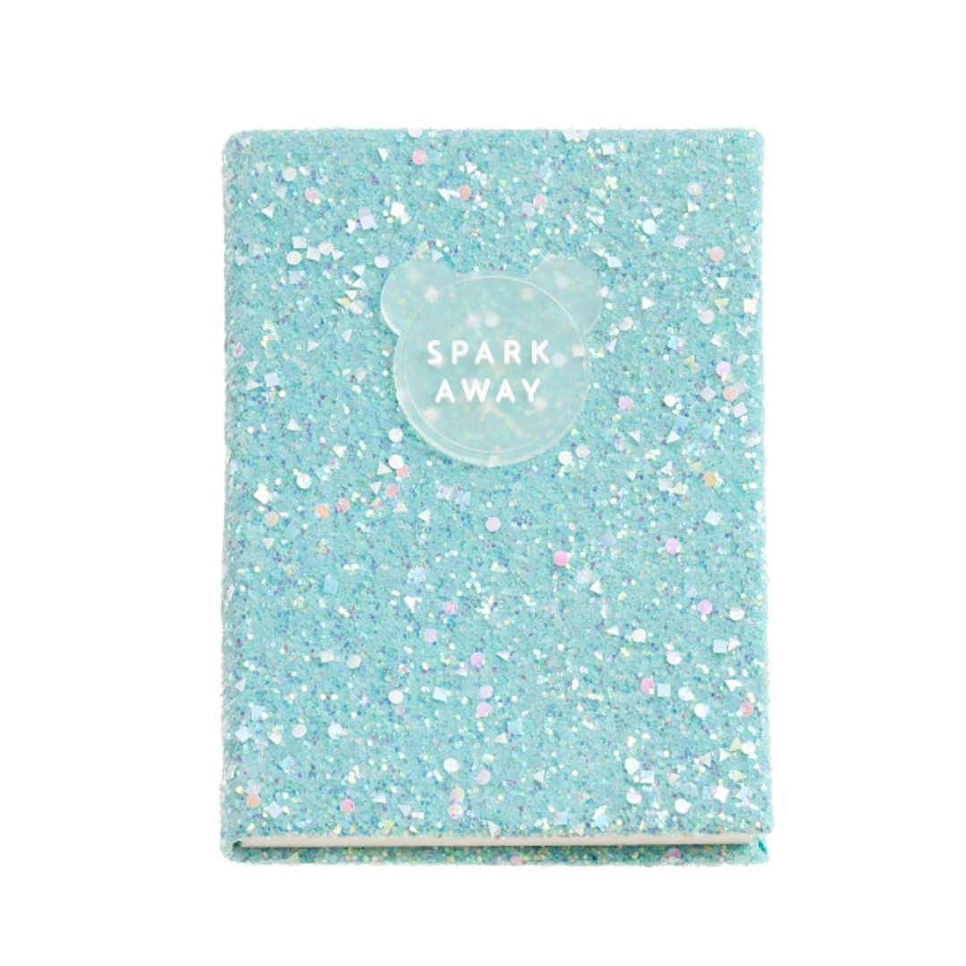 Miquel Rius Back2Fun Cuaderno Encolado con Cubierta de Purpurina Azul y Patch de Silicona - 96 Hojas Lisas de Papel 100 g/m2 1