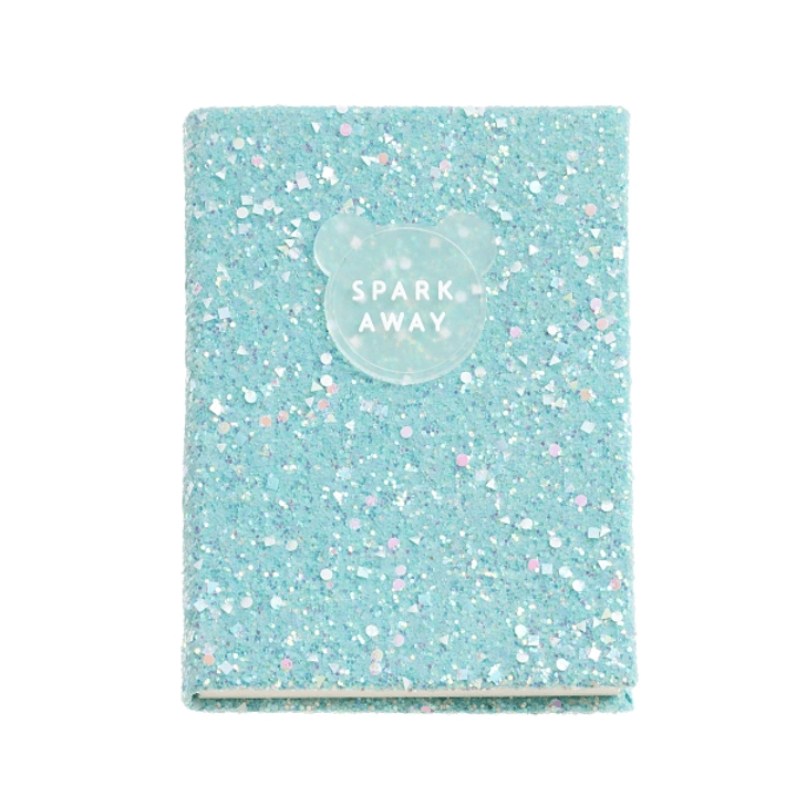 Miquel Rius Back2Fun Cuaderno Encolado con Cubierta de Purpurina Azul y Patch de Silicona - 96 Hojas Lisas de Papel 100 g/m2 1