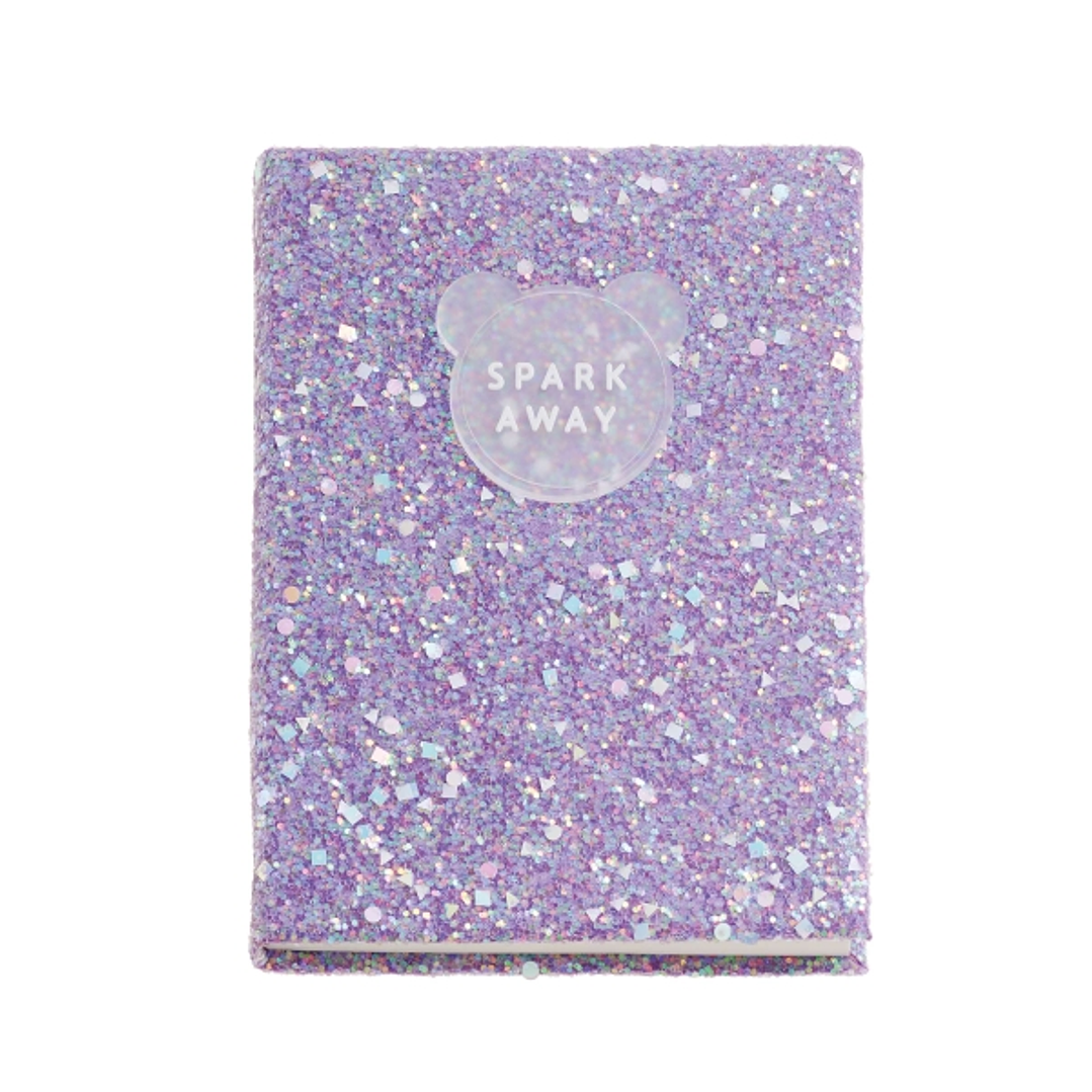 Miquel Rius Back2Fun Cuaderno Encolado con Cubierta de Purpurina Lila y Patch de Silicona - 96 Hojas Punteadas de Papel 100 g/m2 1