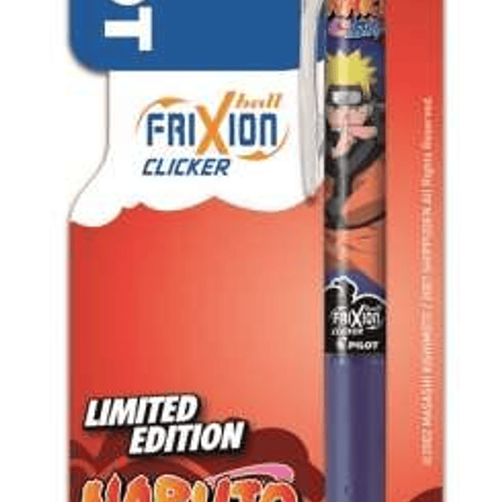 Pilot Frixion Clicker Naruto Shippuden Boligrafo de Gel Retractil Borrable - Punta de Bola 0.7mm - Trazo 0.4mm - Grip de Agarre - Color Azul 1