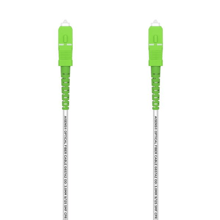 Aisens Cable Fibra Optica Latiguillo G657A2 3.0 9/125 SMF Simplex CPR Dca LSZH - SC/APC-SC/APC - 7.0M - Color Blanco 1