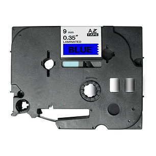 Brother TZe521 Cinta Laminada Generica de Etiquetas - Texto negro sobre fondo azul - Ancho 9mm x 8 metros