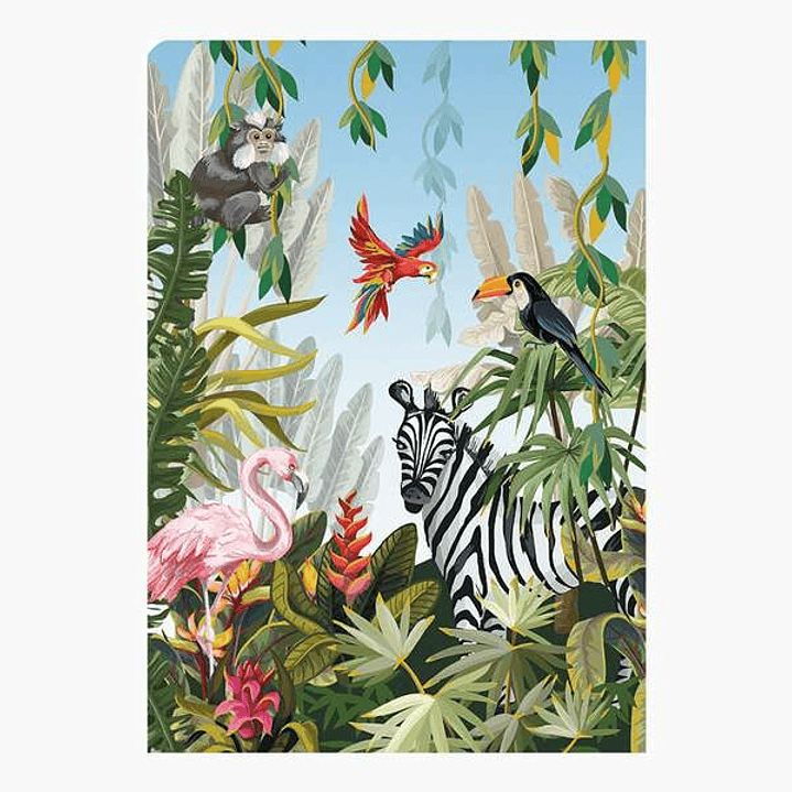 Pictura Tarjeta Zig-Zag - 15x22cm - Tematica Tropical - Triptica sin Envoltorio - Incluye Sobre Blanco - Papel con Certificacion FSC 1