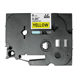 Brother TZe621 Cinta Laminada Generica de Etiquetas - Texto negro sobre fondo amarillo - Ancho 9mm x 8 metros