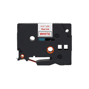 Brother TZe232 Cinta Laminada Generica de Etiquetas - Texto rojo sobre fondo blanco - Ancho 12mm x 8 metros