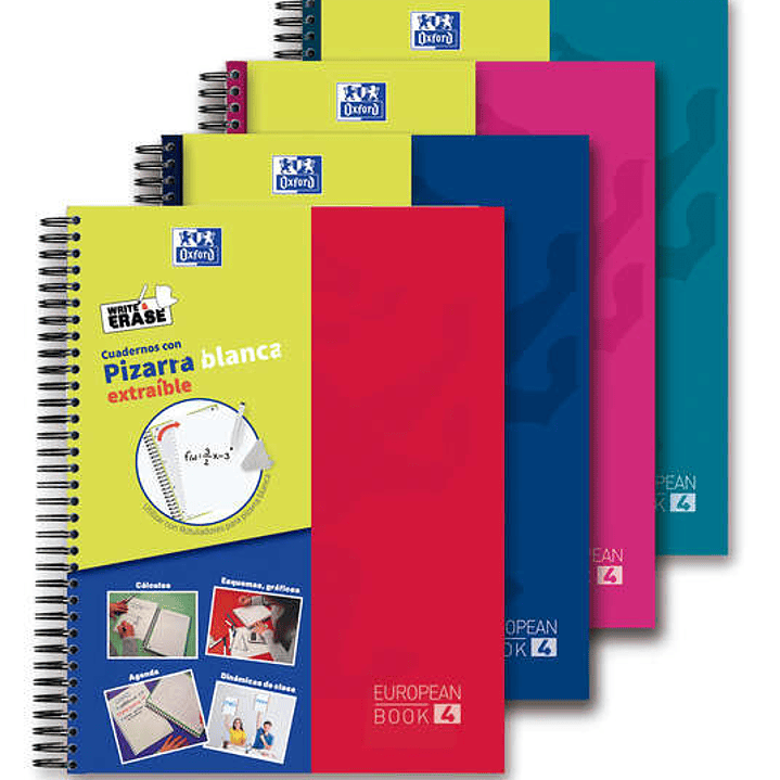Oxford School Classic Write&Erase Europeanbook 4 - Tapa Extradura - Pizarra Blanca Extraible - 120 Hojas 1