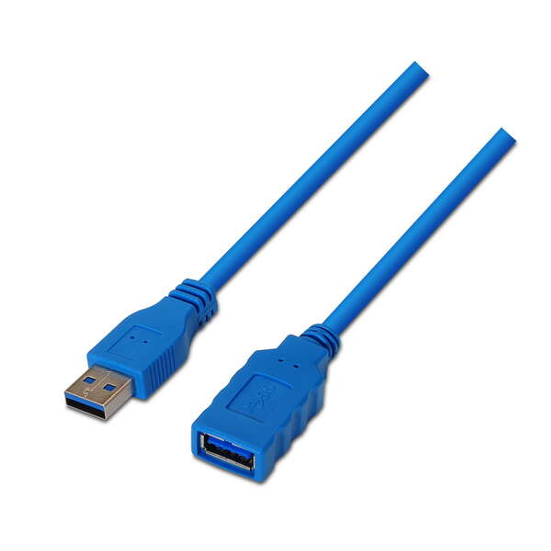 Aisens Cable Extension USB 3.0 - Tipo A Macho a A Hembra - 2.0m - Color Azul 1