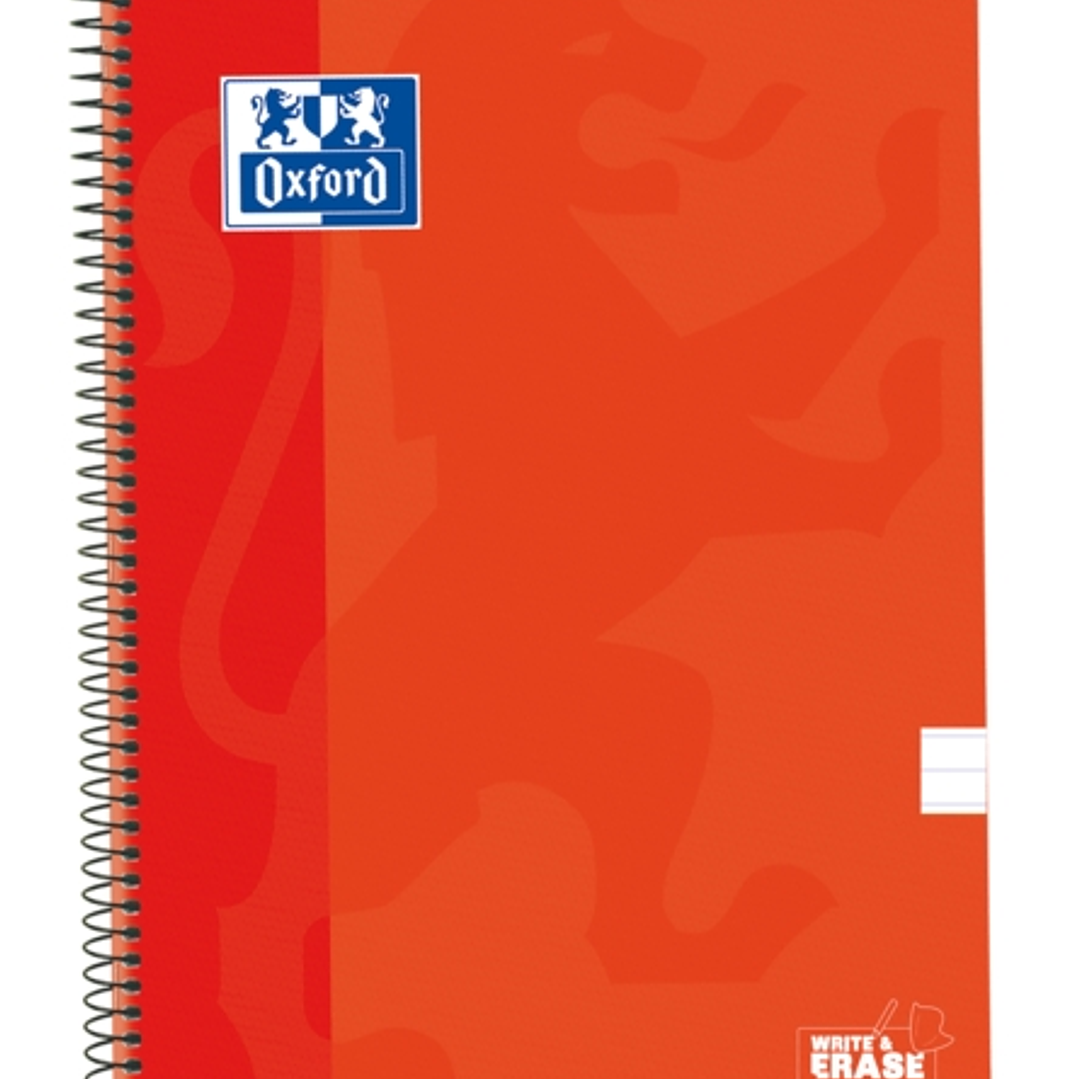 Oxford School Classic Cuaderno Espiral Tapa Extradura Write&Erase - Folio 1 Linea con Margen - 80 Hojas - Color Naranja 1