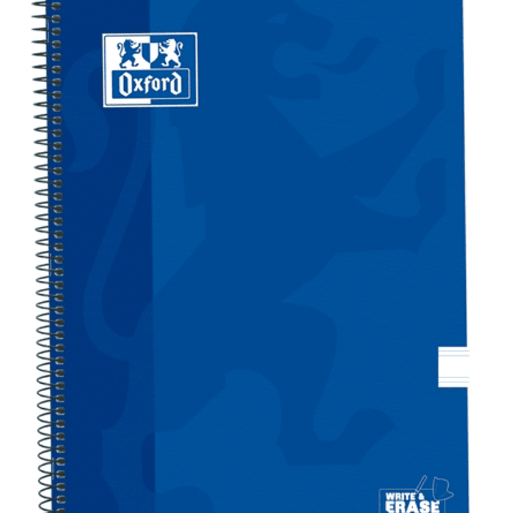 Oxford School Classic Cuaderno Espiral Tapa Extradura Write&Erase - Pauta 2.5mm con Margen - 80 Hojas - Color Azul Marino 1