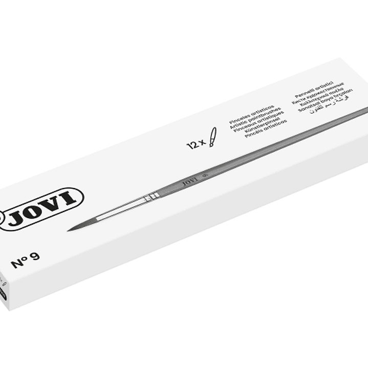 Jovi Pinceles Artisticos Pelo Poney Nº 9 - Pelo Natural - Mango de Madera - Calibre 00 al 12 - Punta Redonda - Pelo Suave - Color Varios 1