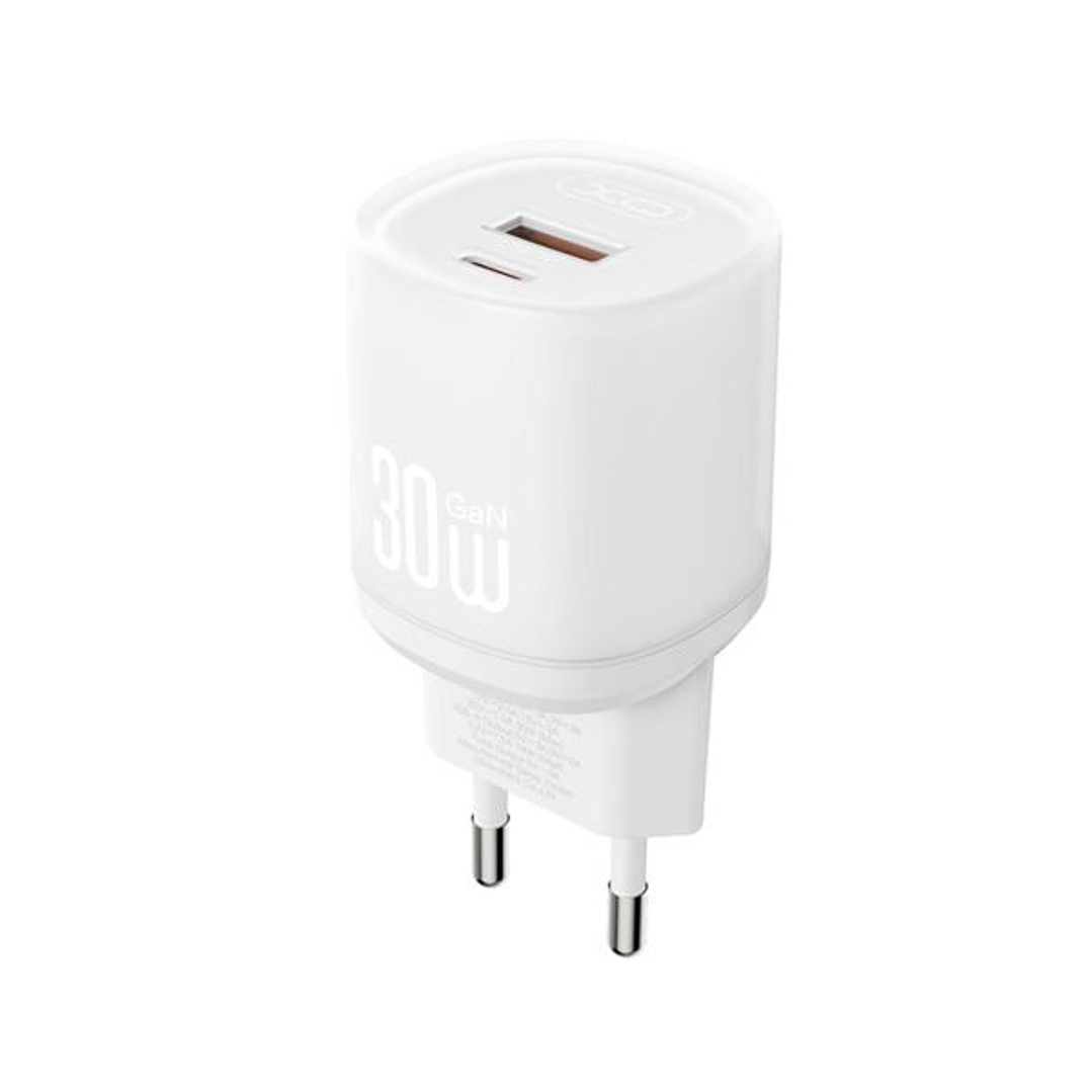 XO L151 Cargador de Corriente 30W - USB-A y USB-C - GaN - Color Blanco 1