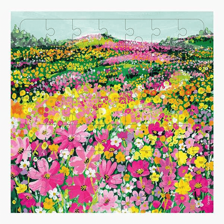 Pictura Tarjeta Puzzle - 15.5x15.5cm - Tematica de Flores - 49 Piezas - Incluye Tarjeta Plegada y Sobre Blanco - Certificacion FSC 1