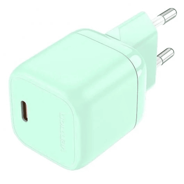 Vention Cargador de Pared GaN USB-C 30W 3A - Carga Rapida - Color Verde 1