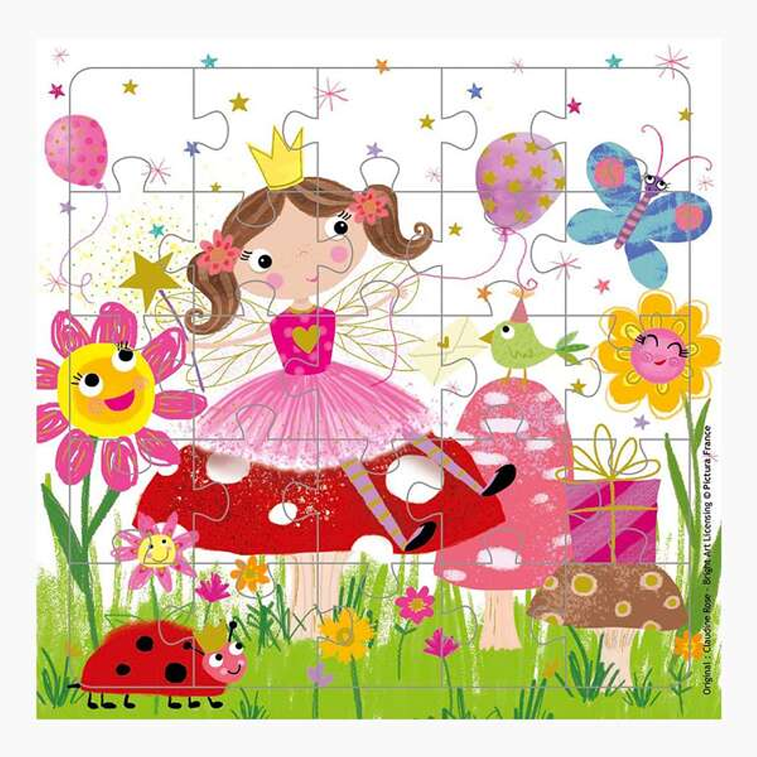 Pictura Tarjeta Puzzle - 15.5x15.5cm - Tematica Hadas - 25 Piezas - Incluye Tarjeta Plegada y Sobre Blanco - Certificacion FSC 1