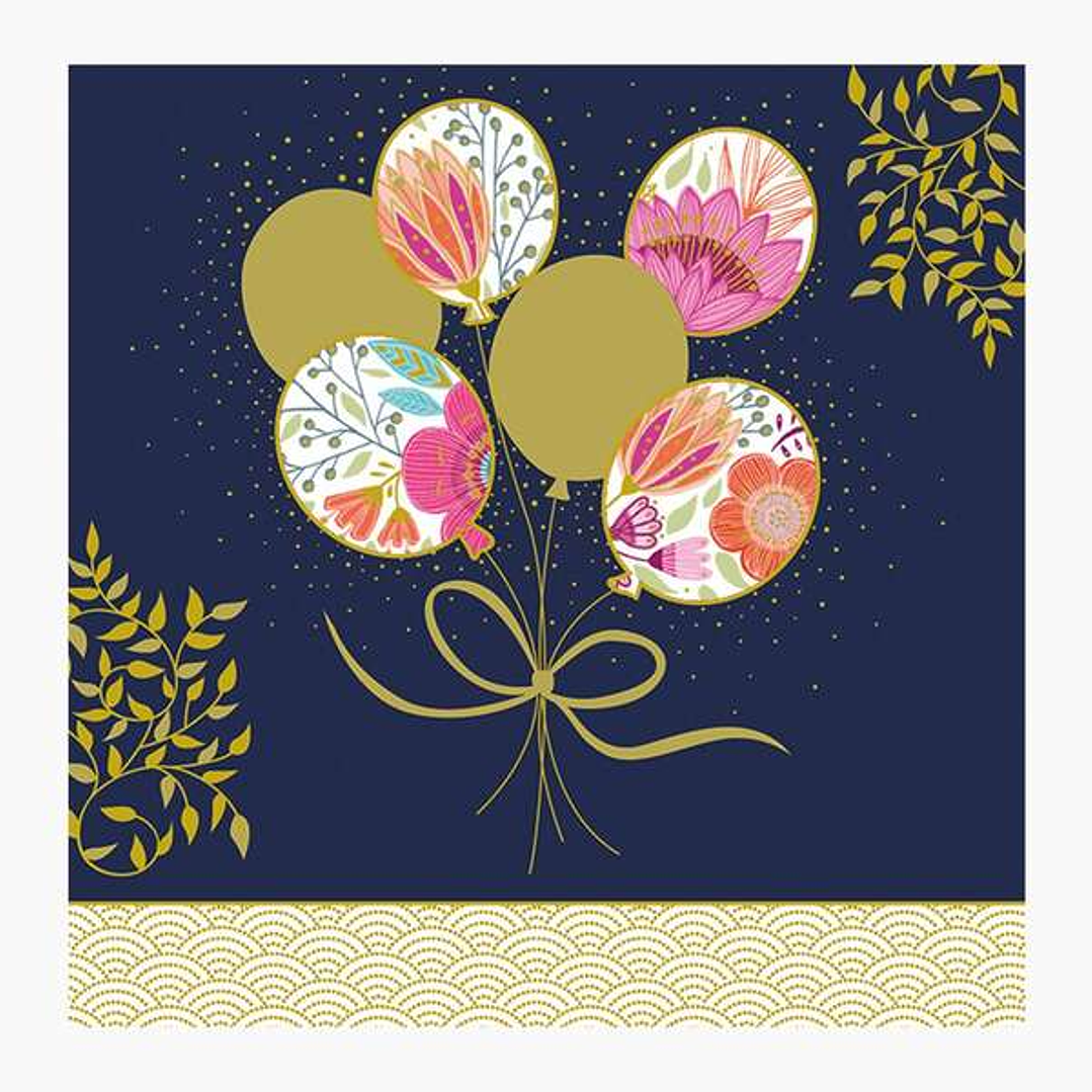 Pictura Tarjeta Arabesque - 16x16cm - Tematica Globos - Tarjeta Triptica sin Envoltorio - Incluido Sobre Blanco - Papel con Certificacion FSC 1