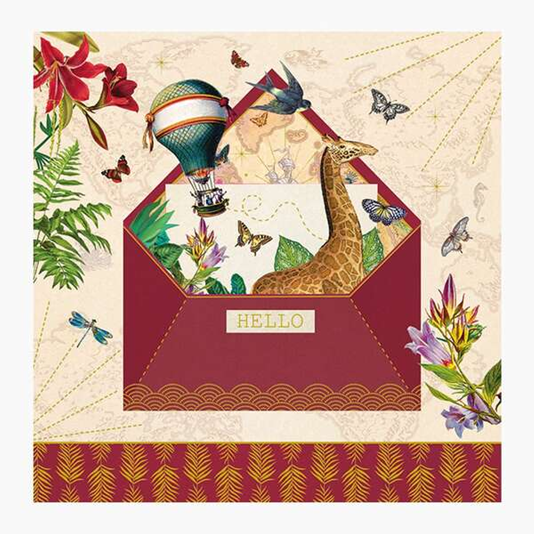 Pictura Tarjeta Arabesque - 16x16cm - Tematica Viaje - Tarjeta Triptica - Incluye Sobre Blanco - Papel con Certificacion FSC 1