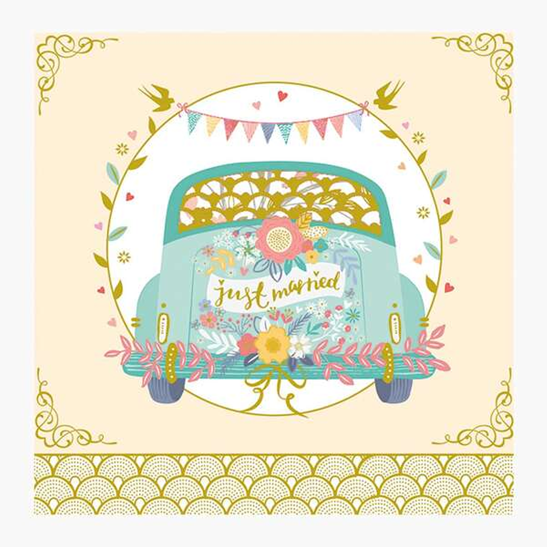 Pictura Tarjeta Arabesque - 16x16cm - Tematica Boda - Tarjeta Triptica sin Envoltorio - Incluido Sobre Blanco - Papel con Certificacion FSC 1