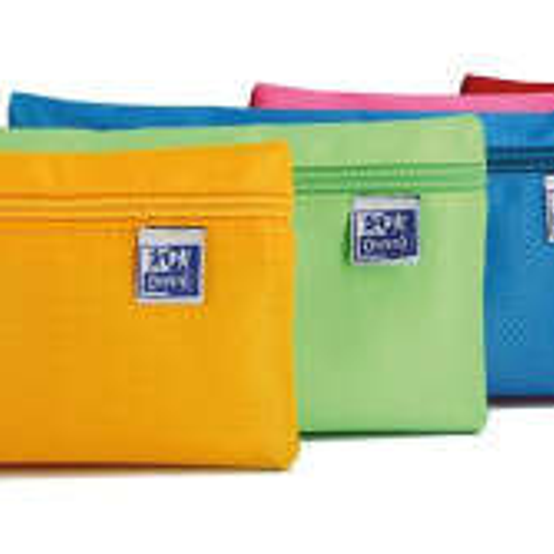 Oxford Kangoo Teens Estuche Plano Grande - Goma Elastica para unirlo al Cuaderno - Colores Surtidos 1