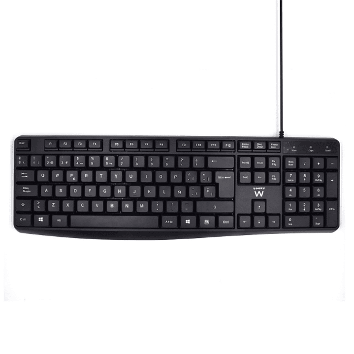 Ewent Teclado con Cable de Oficina - 104 Teclas - Cable USB-A de 1.35m - Color Negro 1