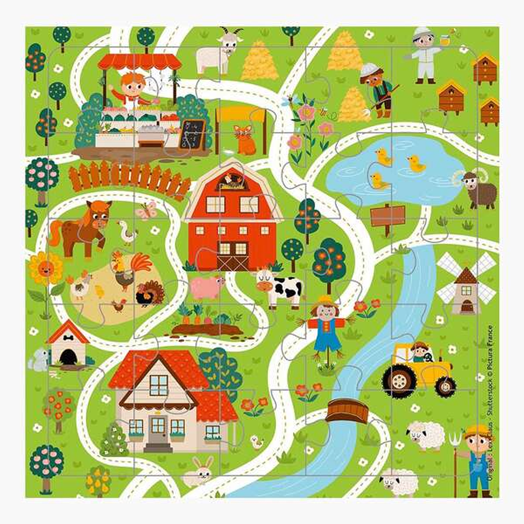 Pictura Tarjeta Puzzle - 15.5x15.5cm - Tematica Caminos de Pueblo - 25 Piezas - Incluye Tarjeta Plegada y Sobre Blanco - Certificacion FSC 1