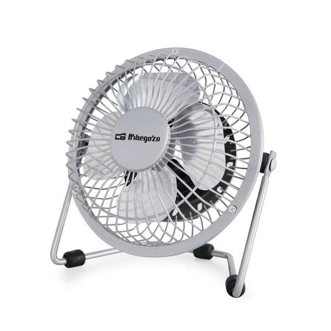 Orbegozo PW 1025 Mini Ventilador de Sobremesa - Potente y Silencioso - Conexion USB 2 en 1 - Aspas Metalicas de 10cm 1