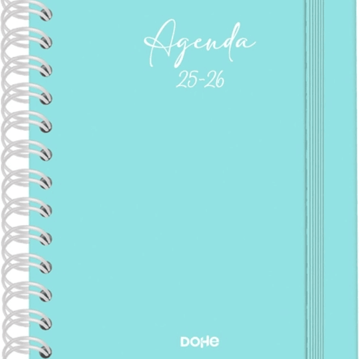 Dohe Serenity Agenda Escolar 25/26 Espiral Wireo A5 - Semana Vista - Papel 80g/m2 - 4 Hojas de Pegatinas - Cubierta de Carton Plastificado - Cierre c 1
