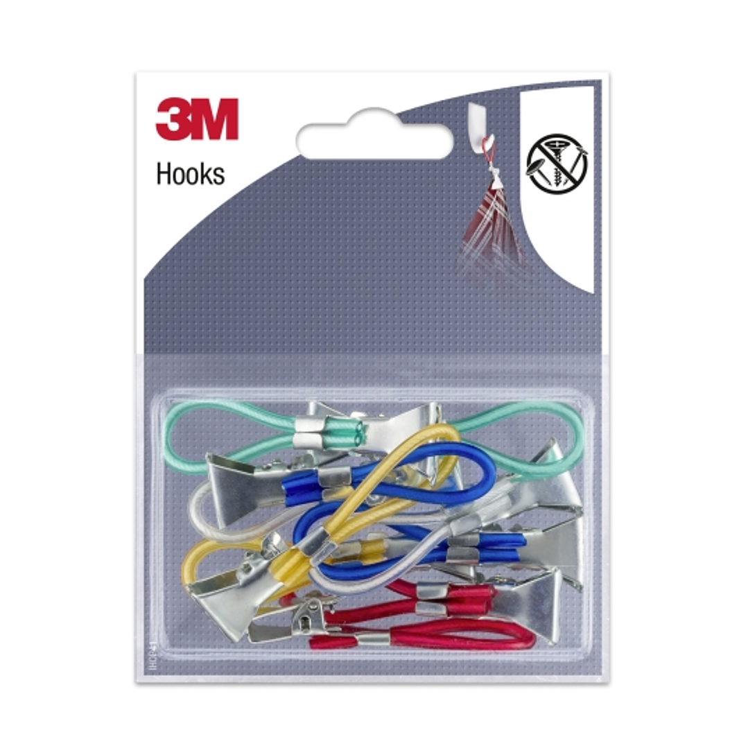 3M Pack de 10 Lazos con Pinza para Colgar - Clip Multiusos - Colores Surtidos 1