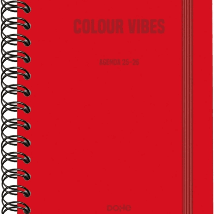 Dohe Colour Vibes Agenda Escolar 25/26 Espiral Wireo A5 - Semana Vista - Papel 80g/m2 - 4 Hojas de Pegatinas - Cubierta de Carton Plastificado - Cier 1