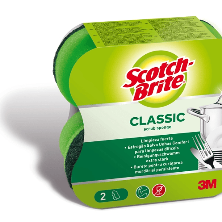 Scotch-Brite Classic Pack de 2 Estropajos de Cocina - Color Verde 1