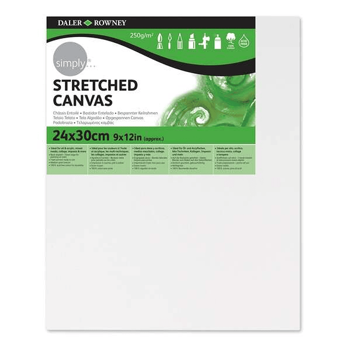 Daler Rowney Simply Bastidor Entelado 24x30cm - Imprimacion Triple - Grano Medio - 100% Algodon sin Acido - 250g 1