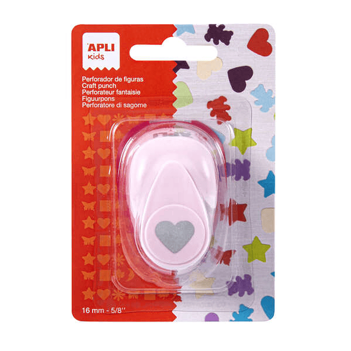 Apli Perforadora de Papel en Forma de Corazon - Figura de 16mm - Deposito de Restos de Papel - Ideal para Scrapbooking, Manualidades y Decoraciones -  1