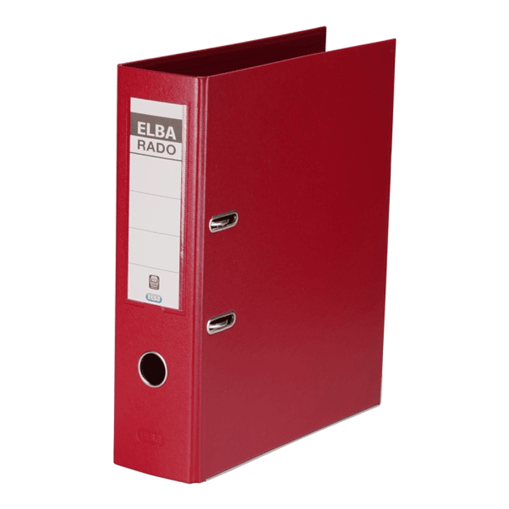 Elba Plast Archivador Tamaño A4 - Ancho 80mm - Con Palanca y Rado - Resistente y Duradero - Fabricado en PVC - Color Rojo 1