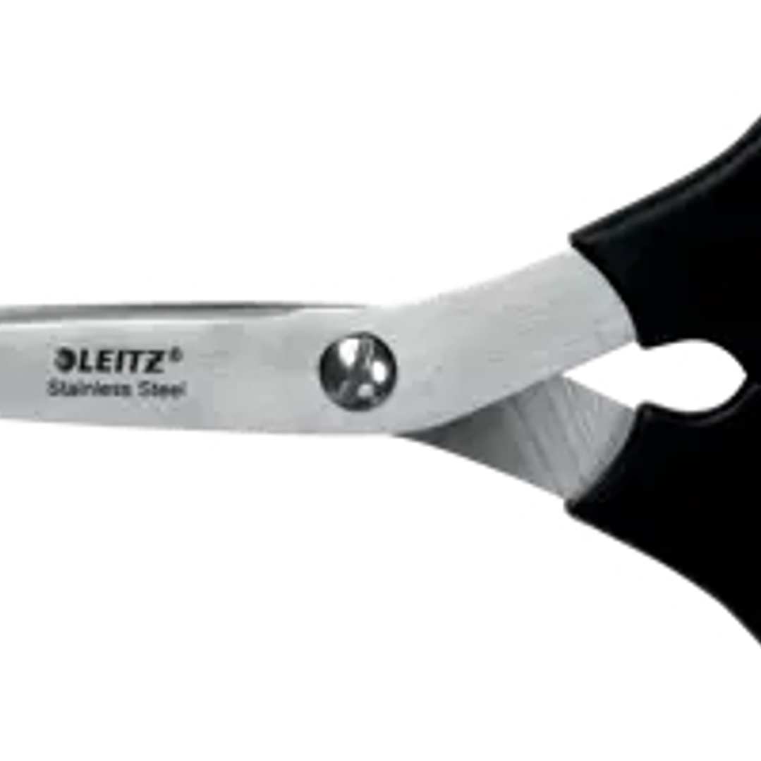 Leitz Tijeras de Acero Inoxidable 16.5cm - Ideales para Casa, Colegio, Oficina - Color Negro 1