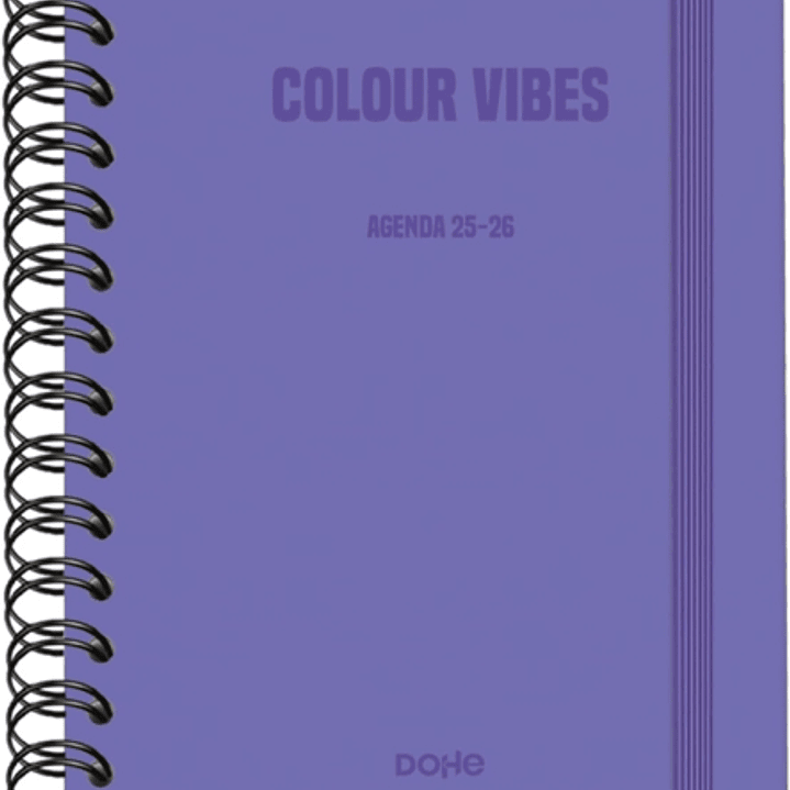 Dohe Colour Vibes Agenda Escolar 25/26 Espiral Wireo A5 - Semana Vista - Papel 80g/m2 - 4 Hojas de Pegatinas - Cubierta de Carton Plastificado - Cier 1