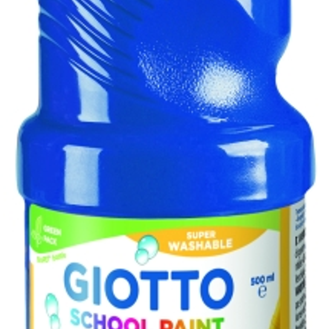 Giotto School Paint Tempera - 500ml - Lista para el Uso - Super Lavable - Botella Bio Pet - Color Azul 1