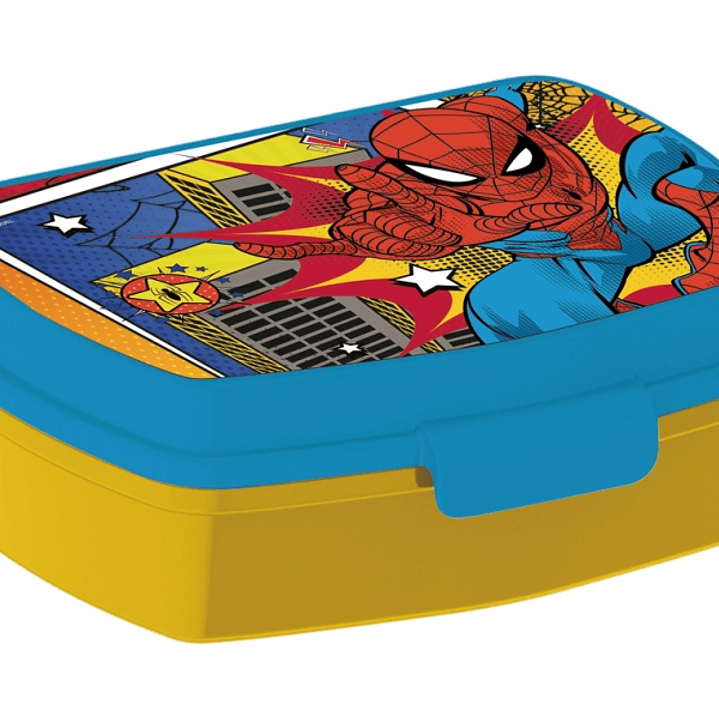 Safta Spider-Man Attack Sandwichera - PVC Sin BPA - Rectangular - 17x5.6x13.3cm - Color Amarillo 1