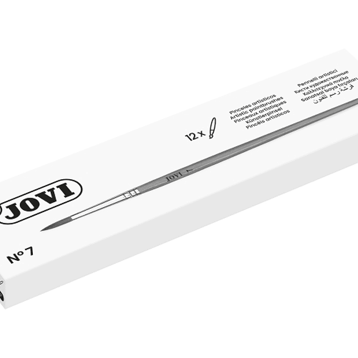 Jovi Pinceles Artisticos Pelo Poney Nº 7 - Pelo Natural - Mango de Madera - Calibre 00 al 12 - Punta Redonda - Pelo Suave - Color Varios 1