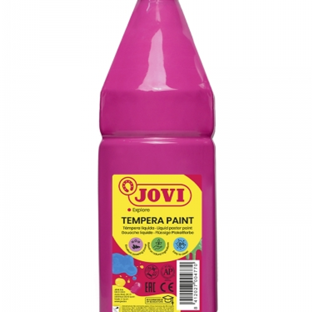 Jovi Tempera Paint Tempera Liquida 1000ml - Base Agua - Lista para Usar - Alto Poder Cubriente - Secado Rapido - Excelente Rendimiento - Facil Aplicac 1